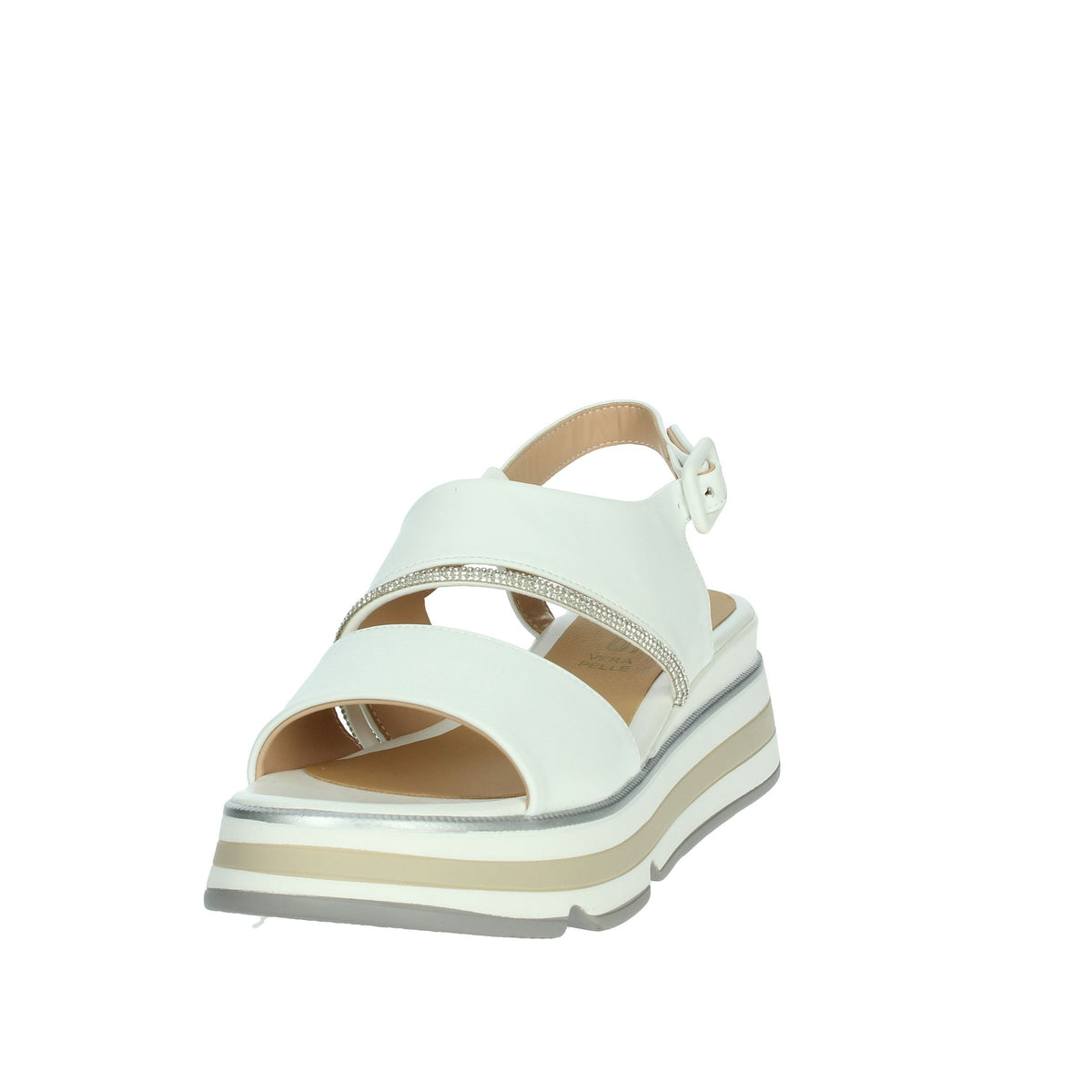 KEYS Donna Sandali con zeppa K-11010 Bianco