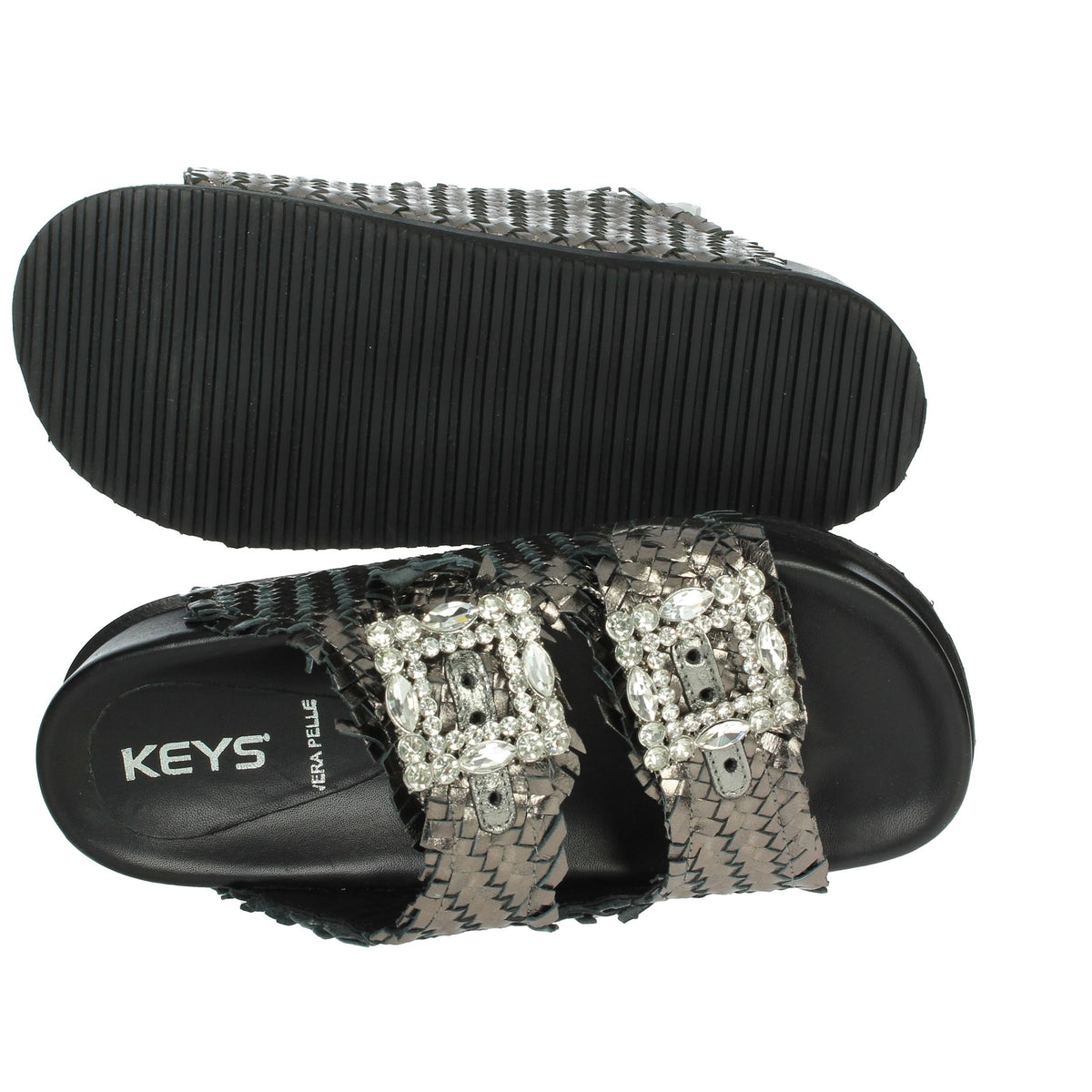 KEYS Donna Ciabatte con zeppa K-10920 Antracite