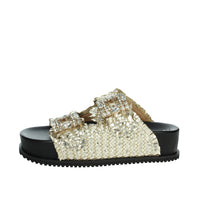 KEYS Donna Ciabatte con zeppa K-10920 Platino