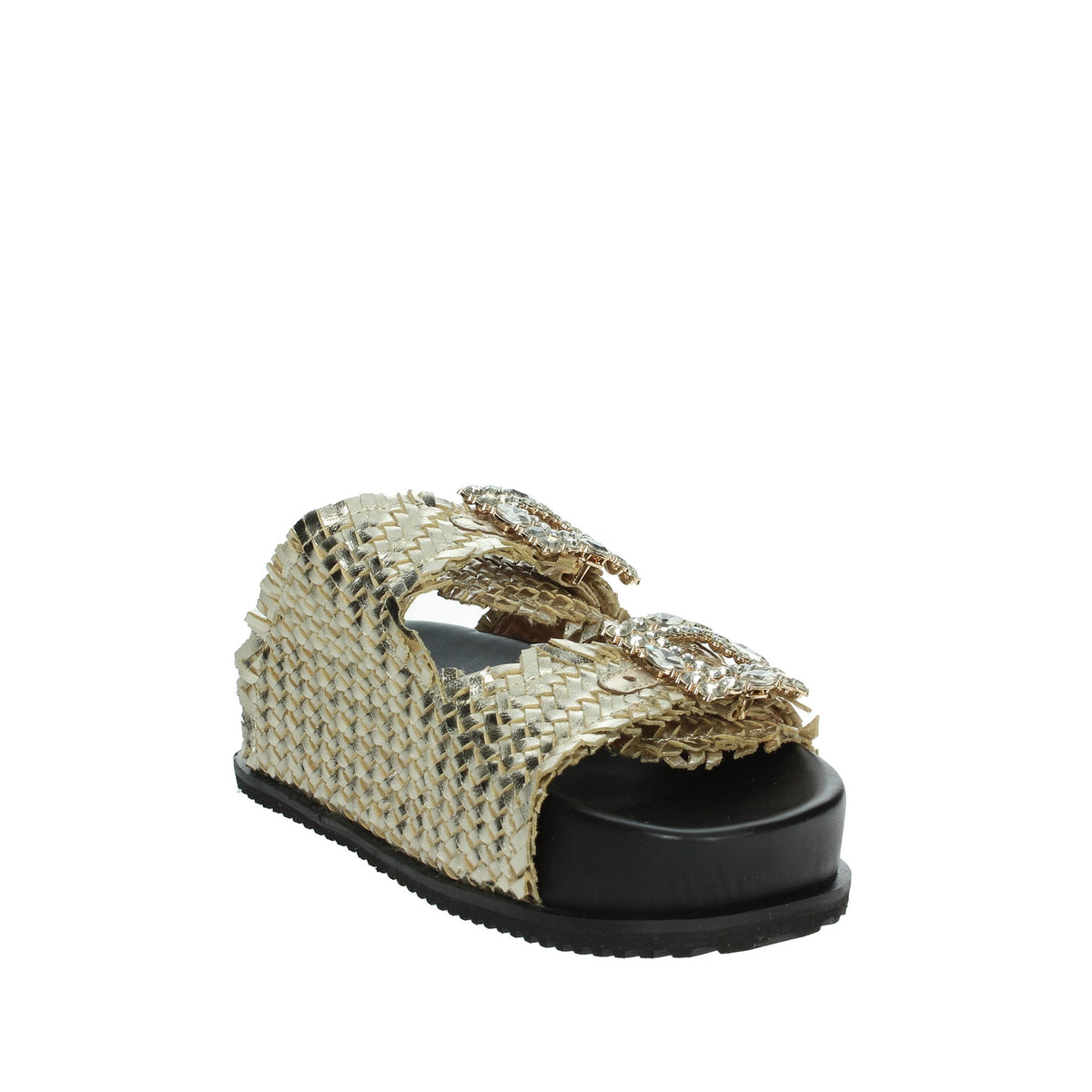 KEYS Donna Ciabatte con zeppa K-10920 Platino