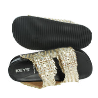 KEYS Donna Ciabatte con zeppa K-10920 Platino