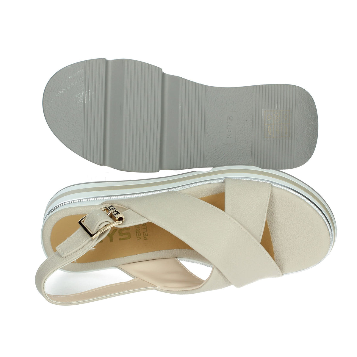 KEYS Donna Sandali con zeppa K-11013 Beige