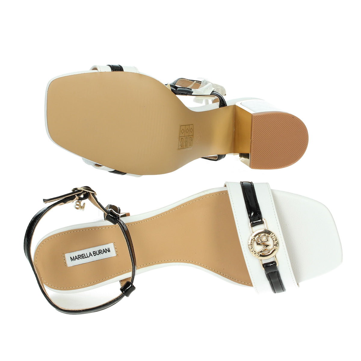 MARIELLA BURANI Donna Sandali con tacco 51214 Bianco/Nero