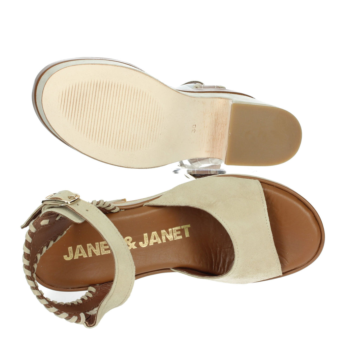 JANET & JANET Donna Sandali con tacco J-154 Beige