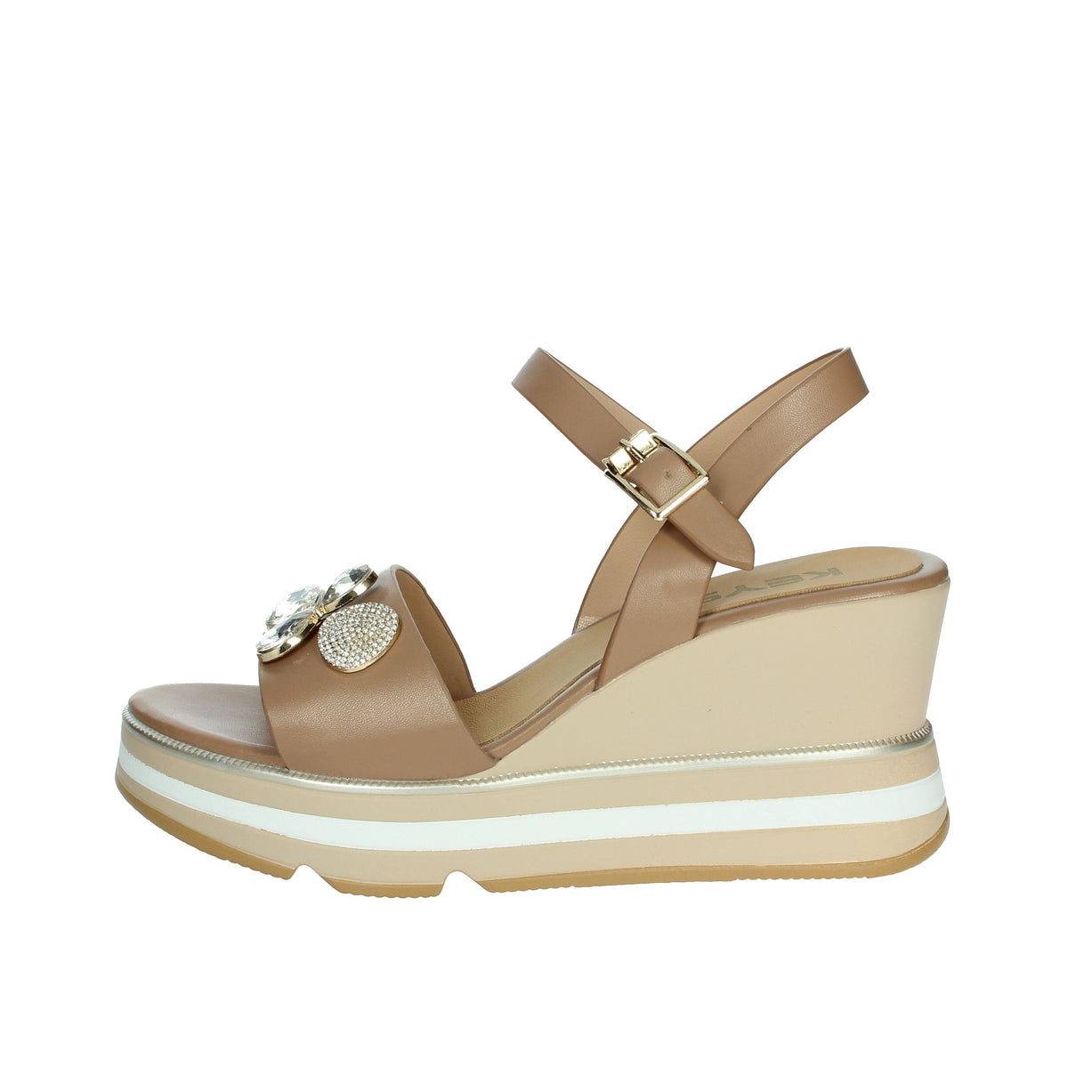KEYS Donna Sandali con zeppa K-11023 Nocciola