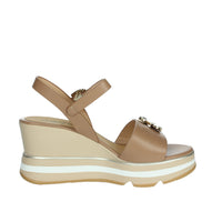 KEYS Donna Sandali con zeppa K-11023 Nocciola