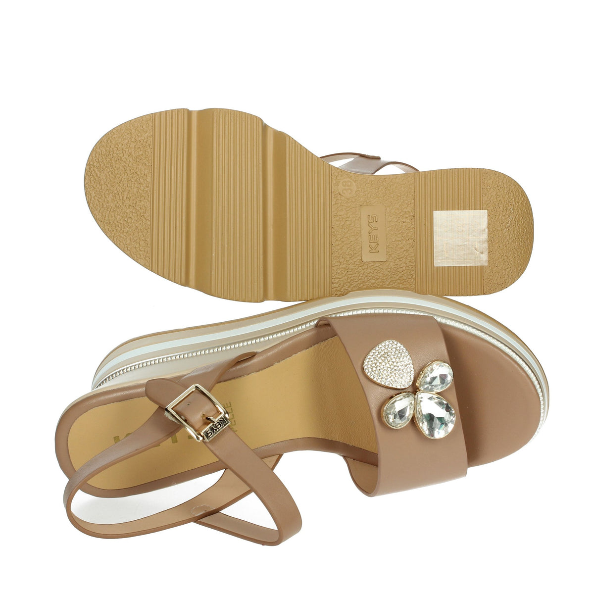 KEYS Donna Sandali con zeppa K-11023 Nocciola