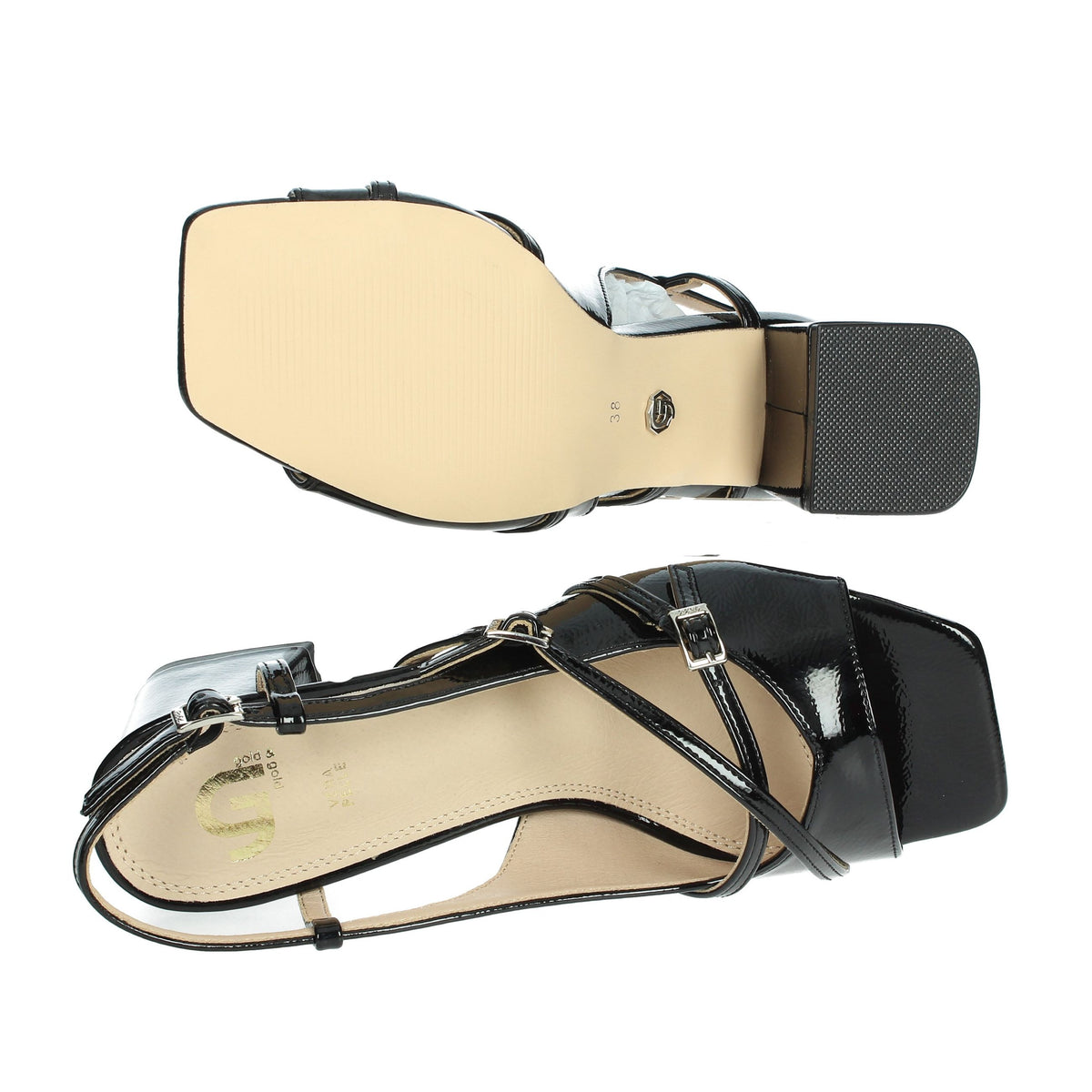 GOLD & GOLD Donna Sandali con tacco GD271 Nero