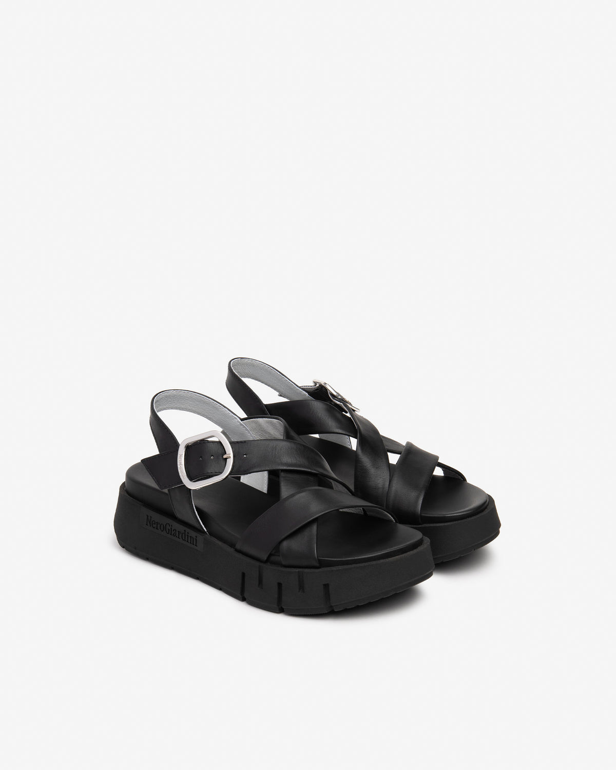 NERO GIARDINI Donna Sandali con zeppa E513696D Nero