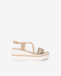 NERO GIARDINI Donna Sandali con zeppa E513512D Beige