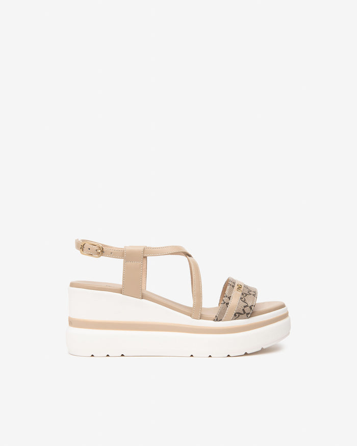 NERO GIARDINI Donna Sandali con zeppa E513512D Beige