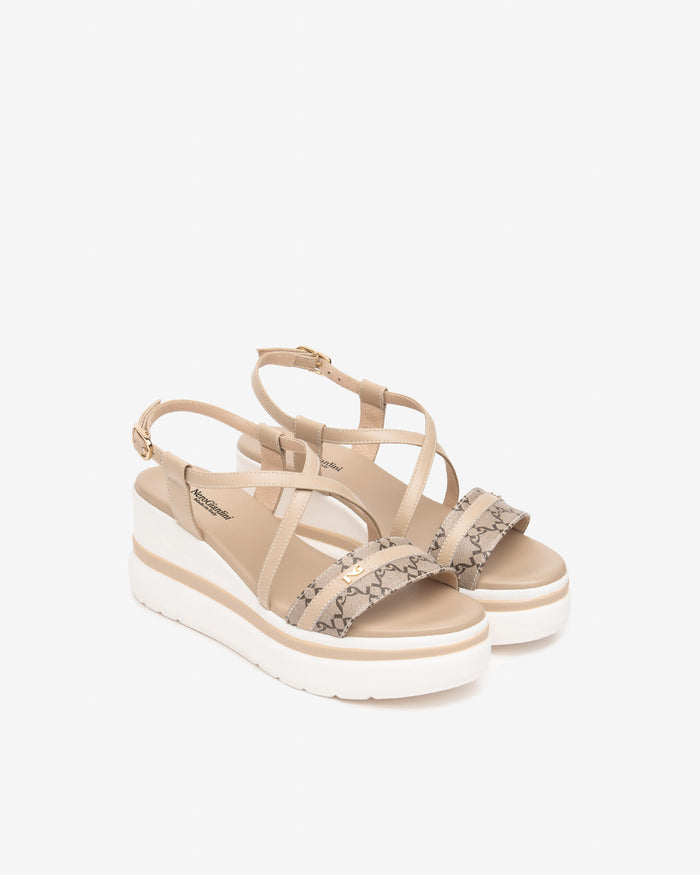 NERO GIARDINI Donna Sandali con zeppa E513512D Beige