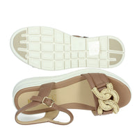 KEYS Donna Sandali con zeppa K-11113 Tortora