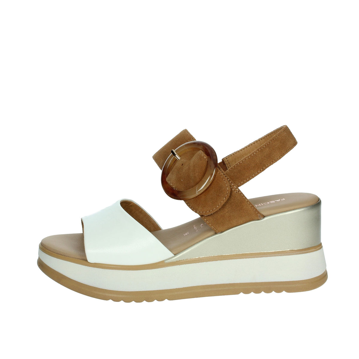 FASCINO DONNA Donna Sandali con zeppa 21244-E5 Bianco/Cuoio