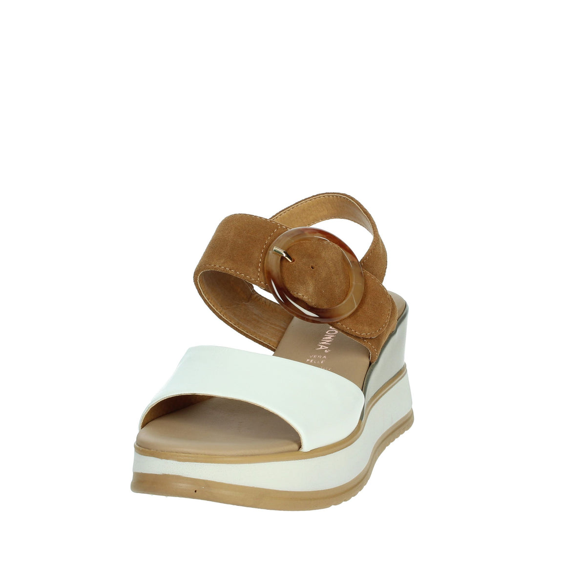 FASCINO DONNA Donna Sandali con zeppa 21244-E5 Bianco/Cuoio