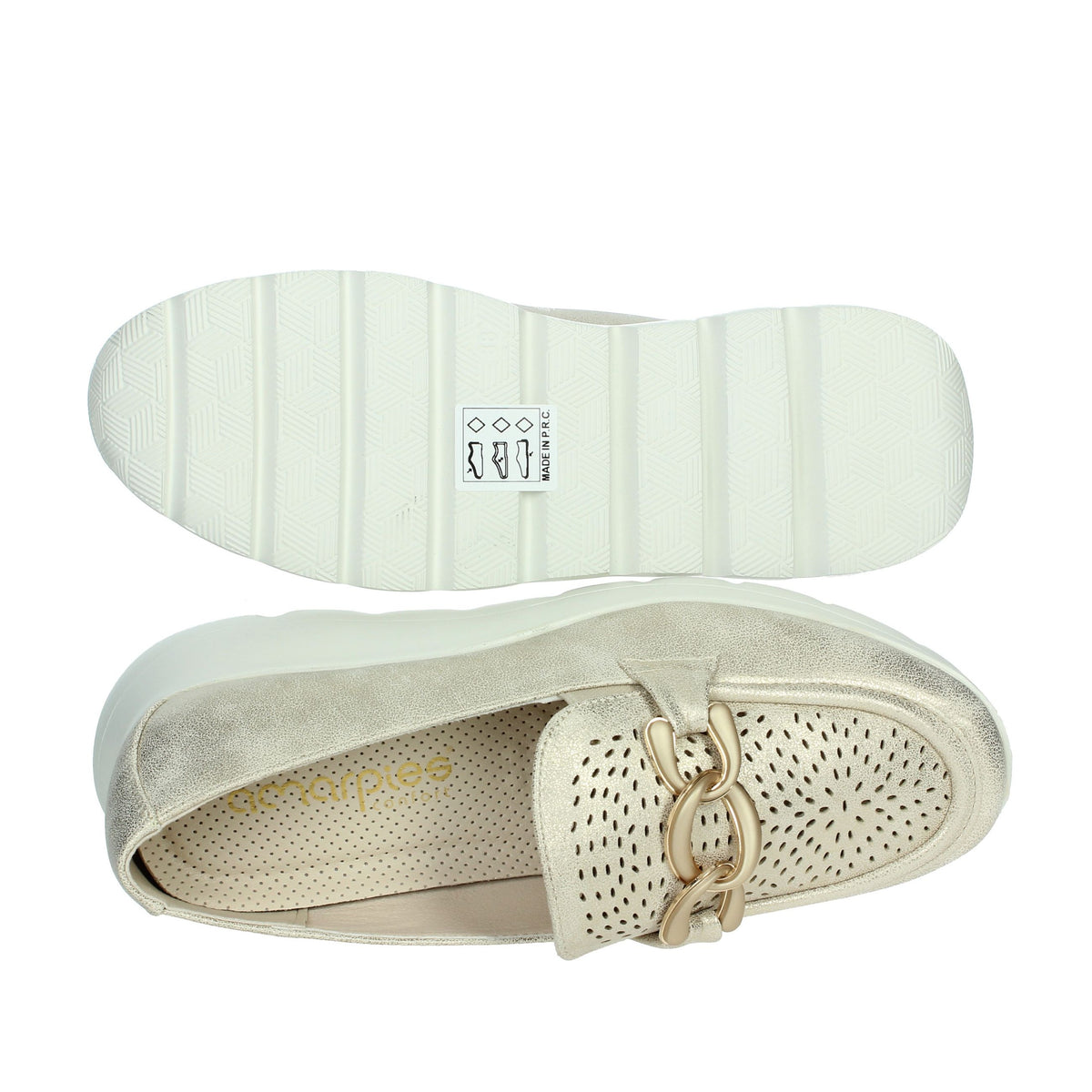 Amarpies Donna Mocassino AMD28405 Platino