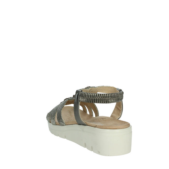 Amarpies Donna Sandali con zeppa ABZ26556 Antracite