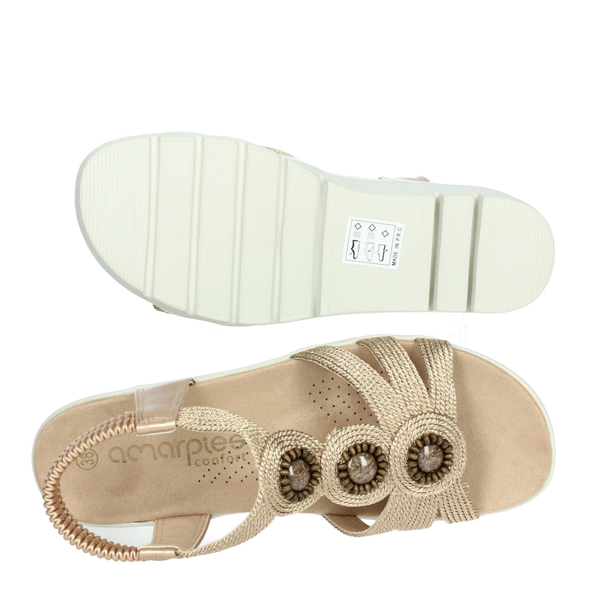 Amarpies Donna Sandali con zeppa ABZ26556 Bronzo