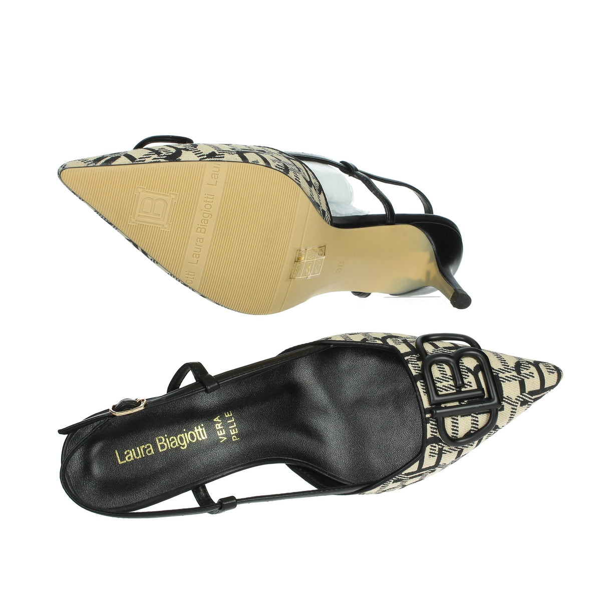 LAURA BIAGIOTTI Donna Slingback 8969 Nero/Beige