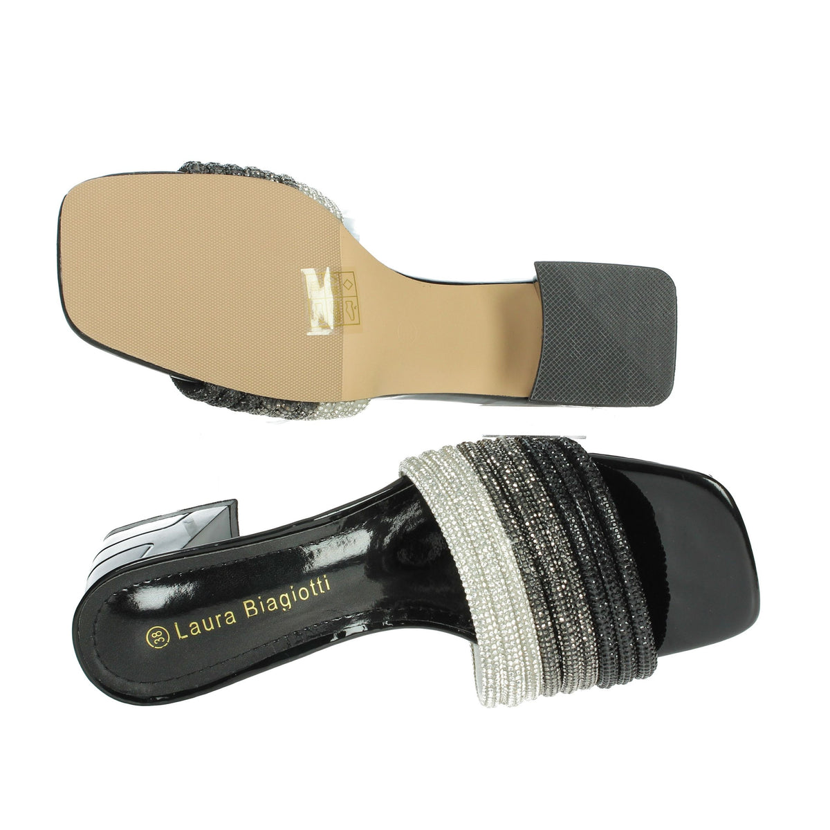 LAURA BIAGIOTTI Donna Ciabatte con tacco 9037 Nero