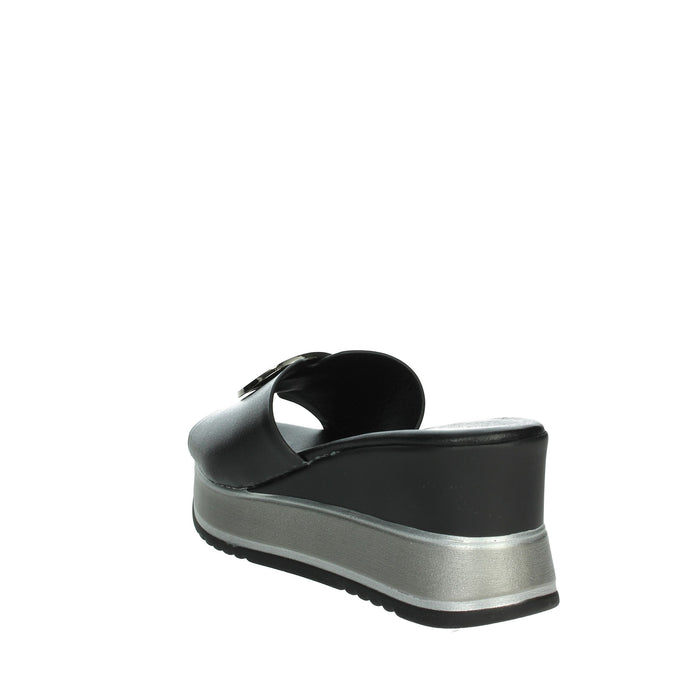 FASCINO DONNA Donna Ciabatte con zeppa 21138-E5 Nero