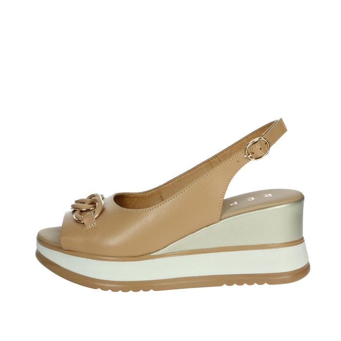 REPO Donna Sandali con zeppa 21243-E5 Cammello