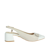 GOLD & GOLD Donna Slingback GD269 Bianco/Beige