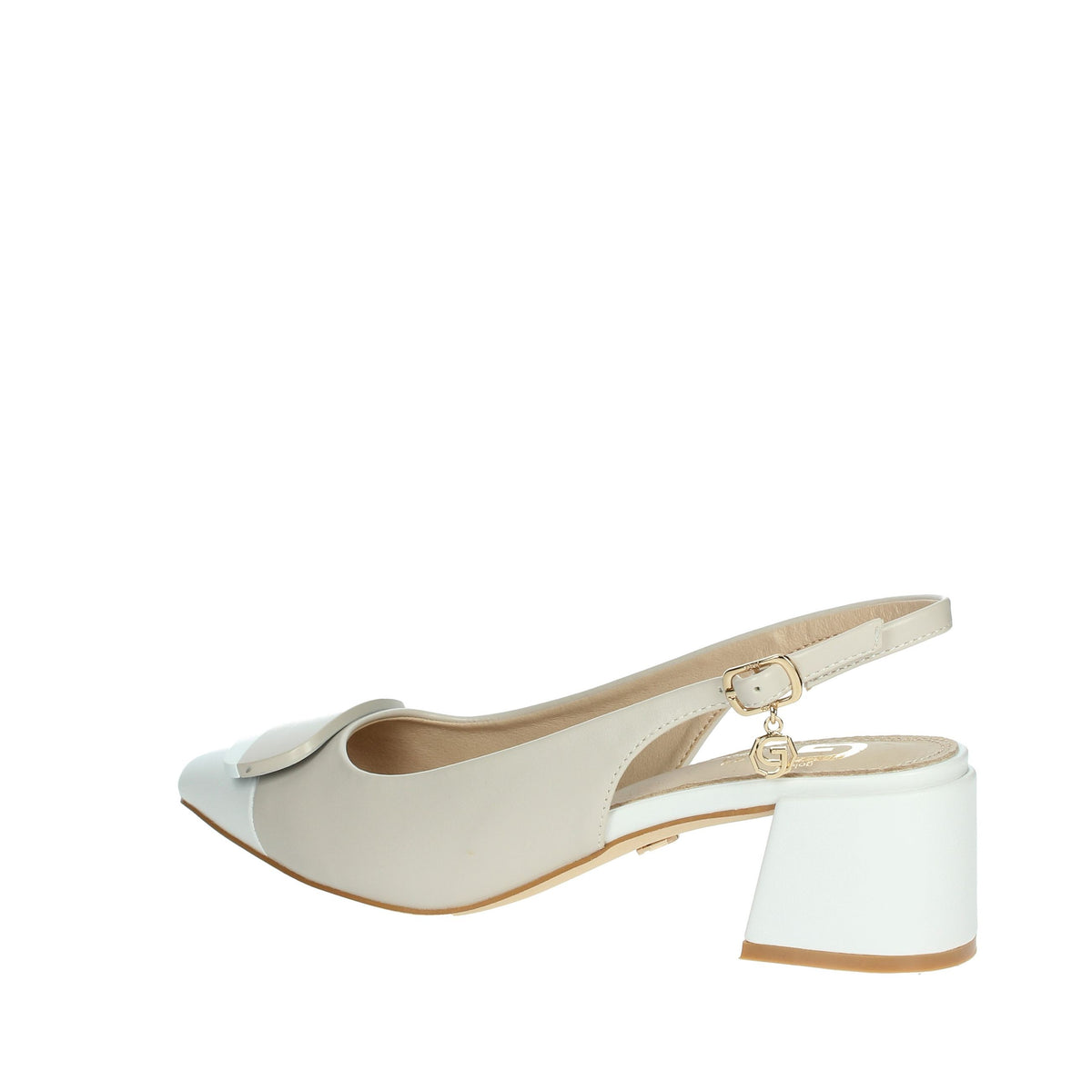 GOLD & GOLD Donna Slingback GD269 Bianco/Beige