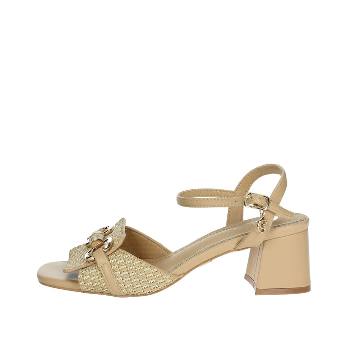 GOLD & GOLD Donna Sandali con tacco GP755 Beige
