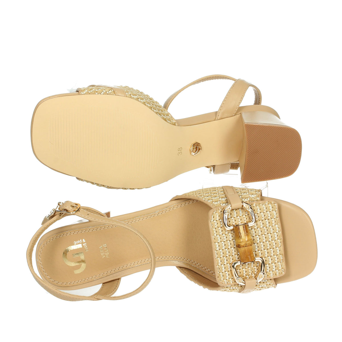 GOLD & GOLD Donna Sandali con tacco GP755 Beige