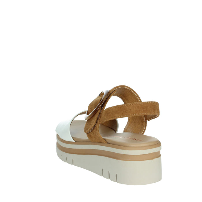 FASCINO DONNA Donna Sandali con zeppa 54244-E5 Bianco/Cuoio