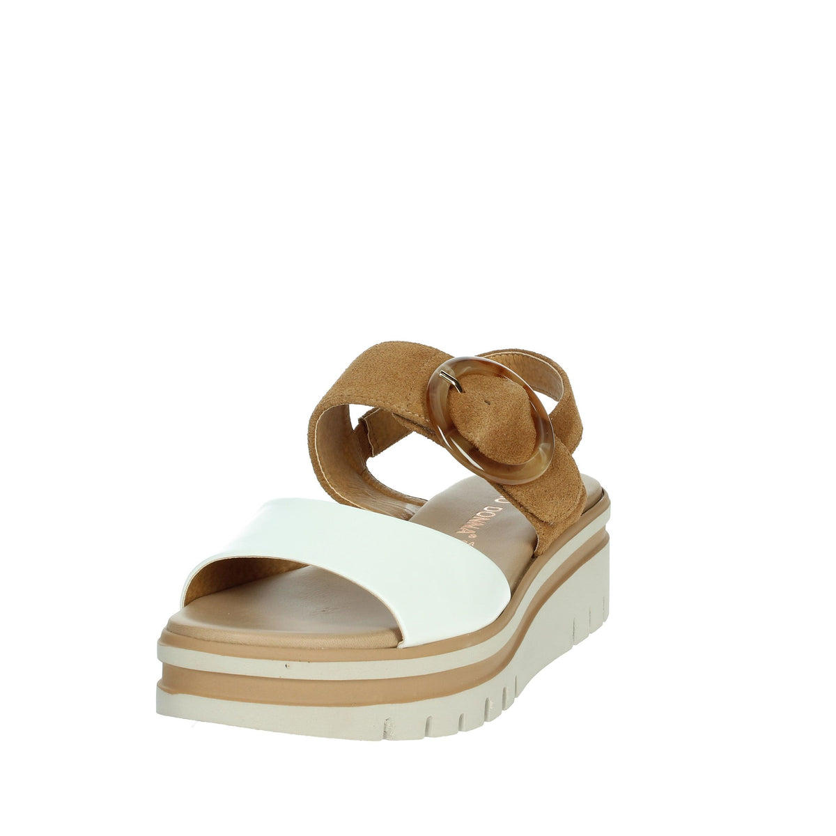 FASCINO DONNA Donna Sandali con zeppa 54244-E5 Bianco/Cuoio