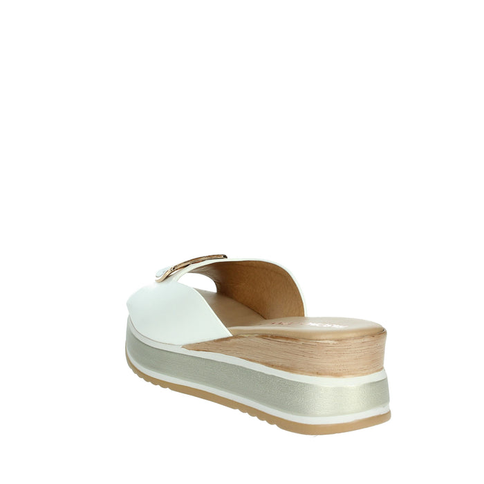 FASCINO DONNA Donna Ciabatte con zeppa 19136-E5 Bianco