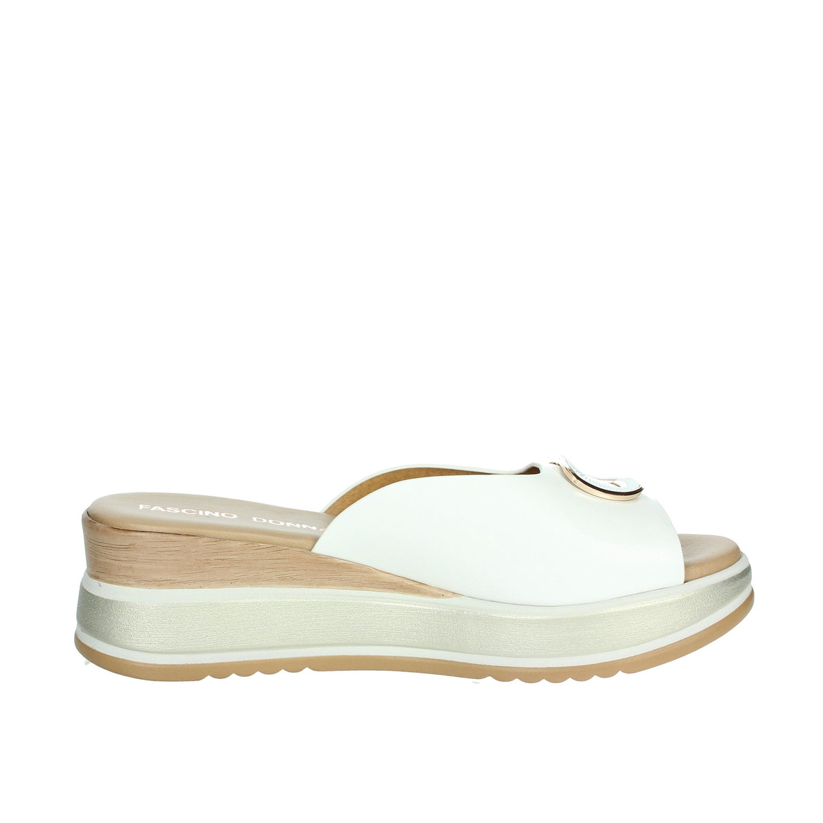 FASCINO DONNA Donna Ciabatte con zeppa 19136-E5 Bianco