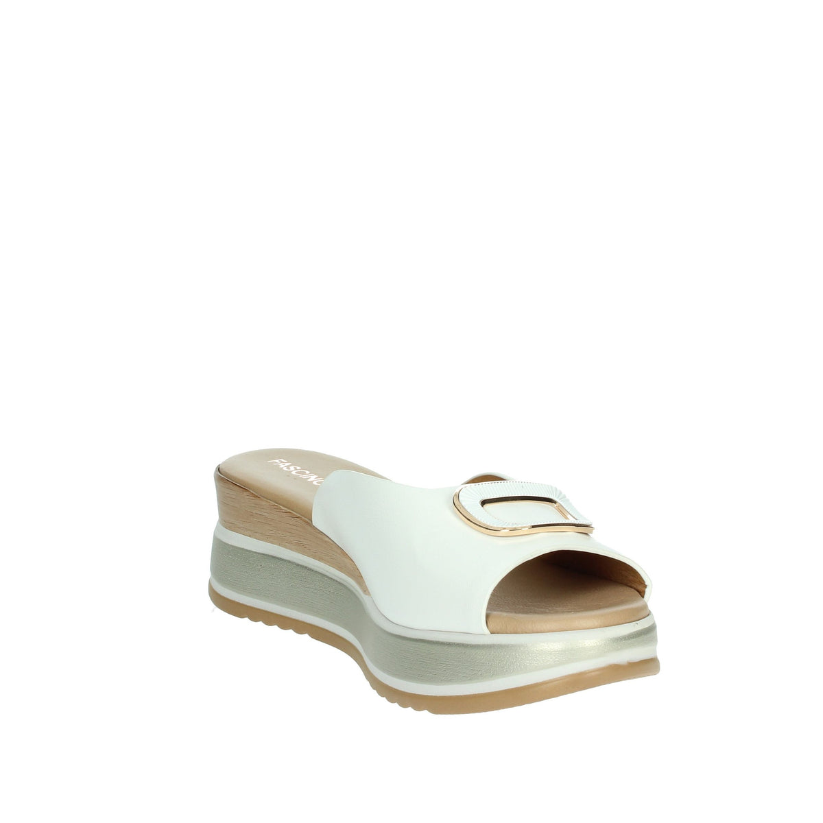 FASCINO DONNA Donna Ciabatte con zeppa 19136-E5 Bianco