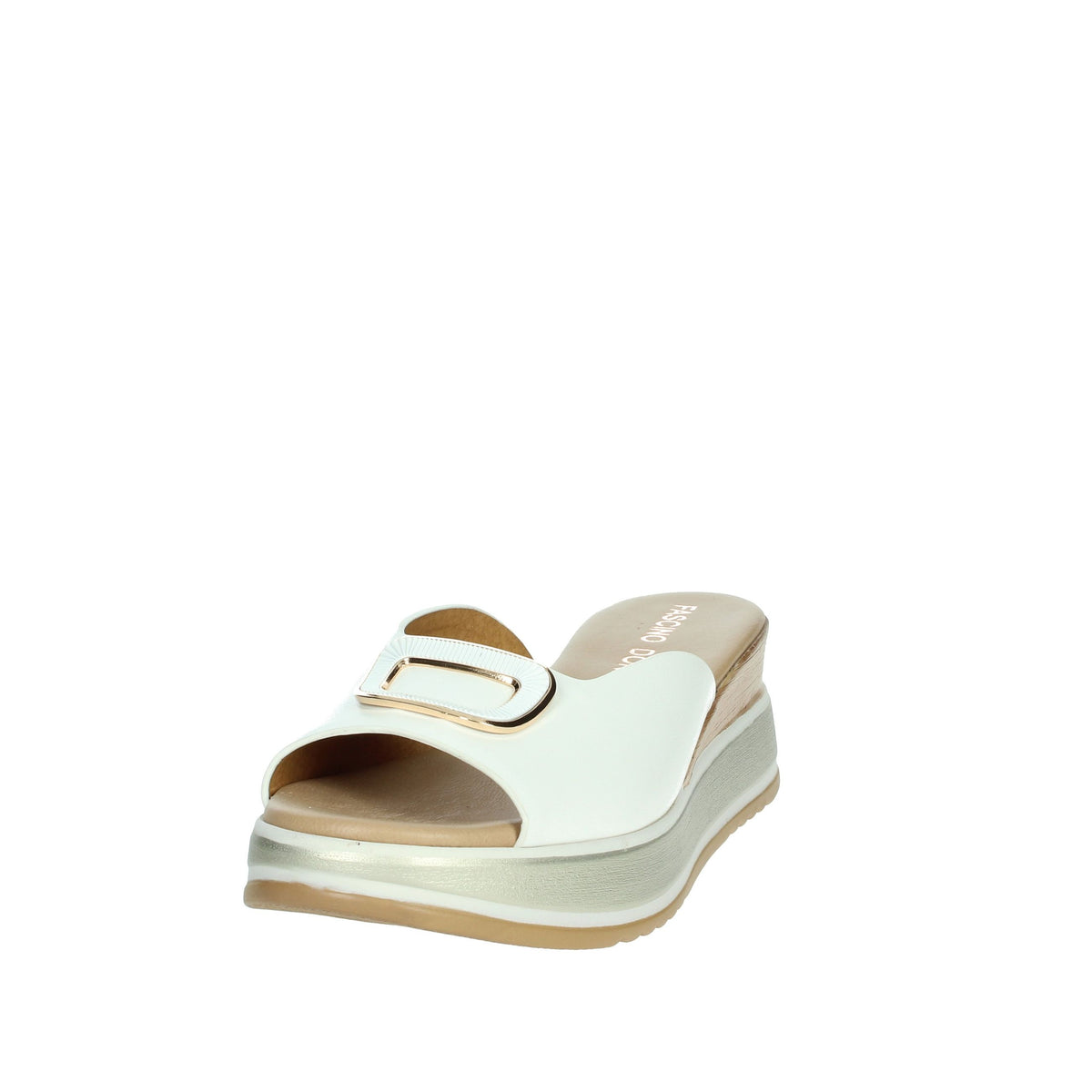 FASCINO DONNA Donna Ciabatte con zeppa 19136-E5 Bianco