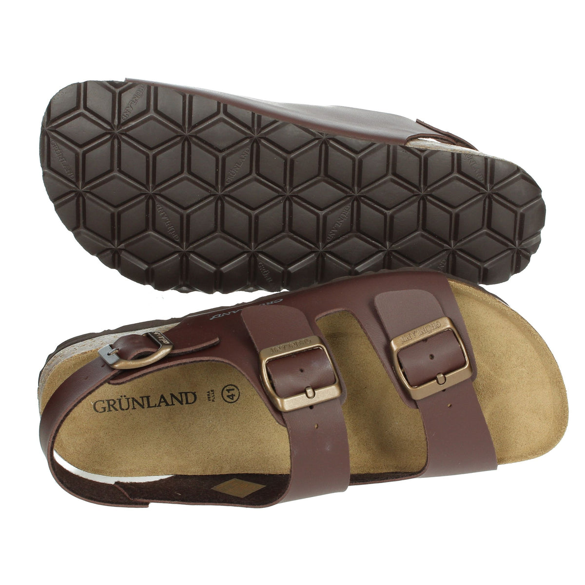 GRUNLAND Uomo Sandali bassi SB3005-40 Marrone