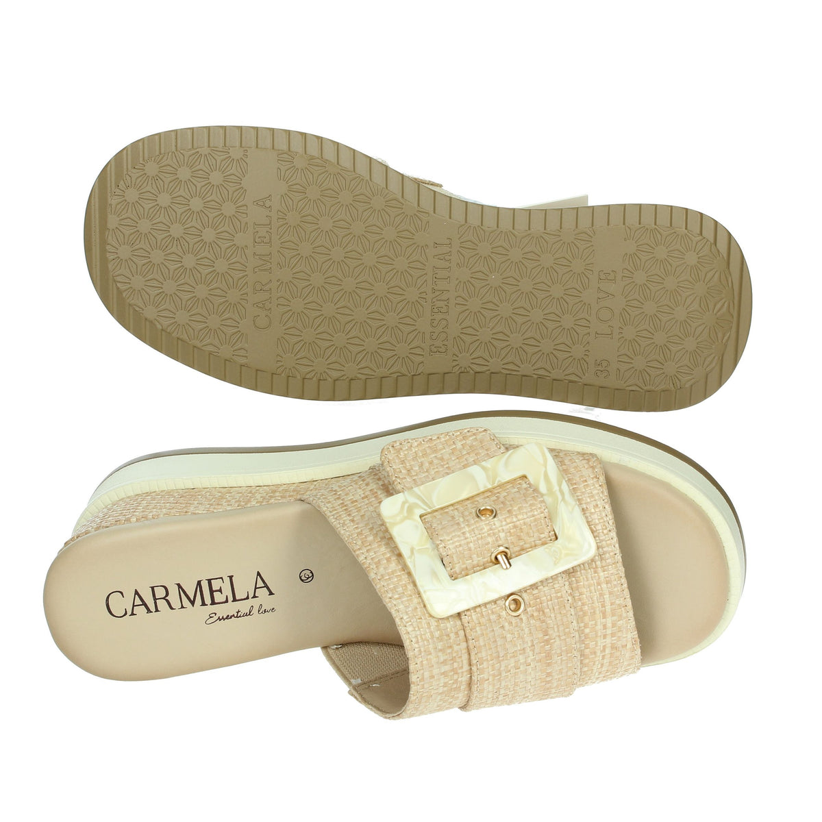Carmela Donna Ciabatte con zeppa 162228 Beige