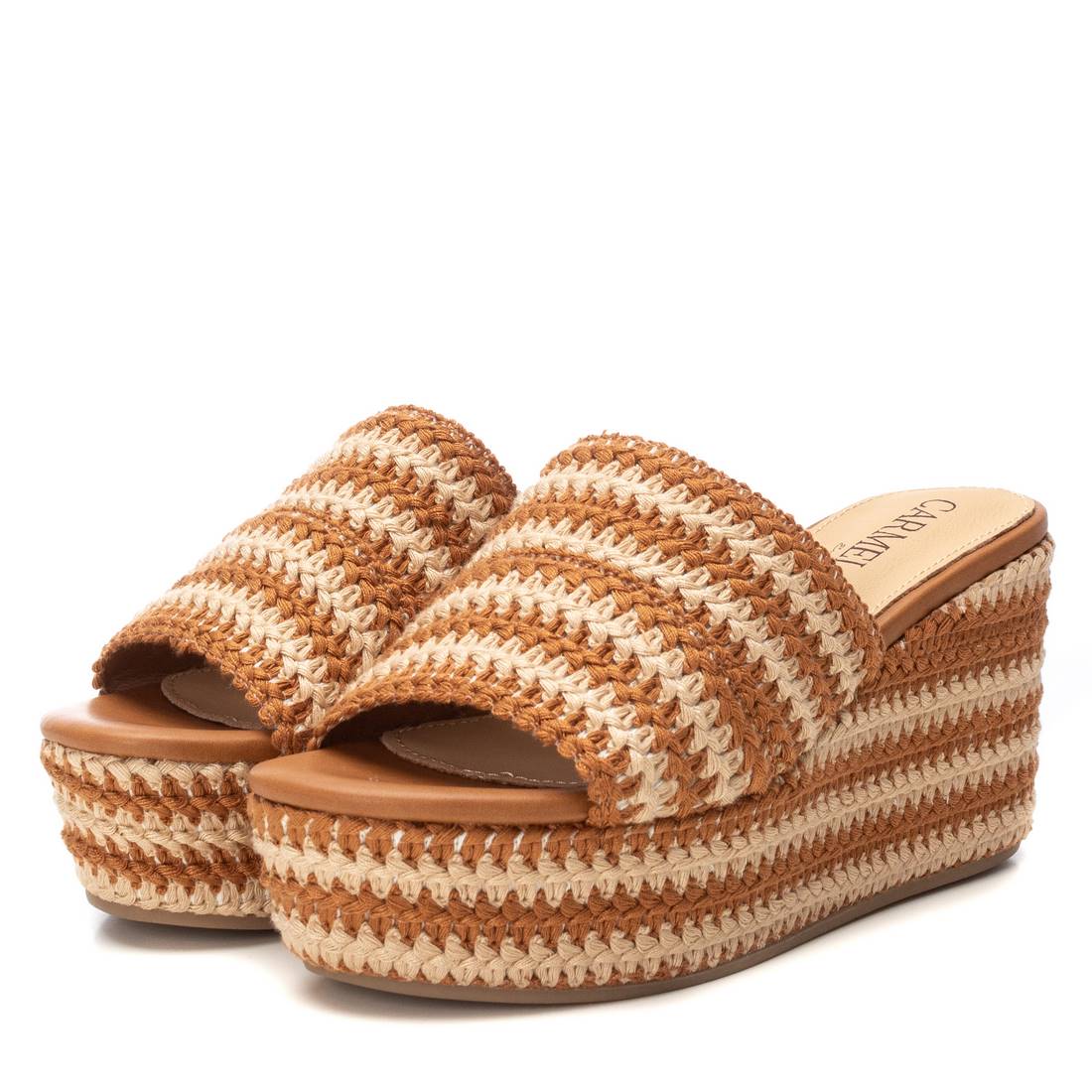 Carmela Donna Ciabatte con zeppa 162237 Beige