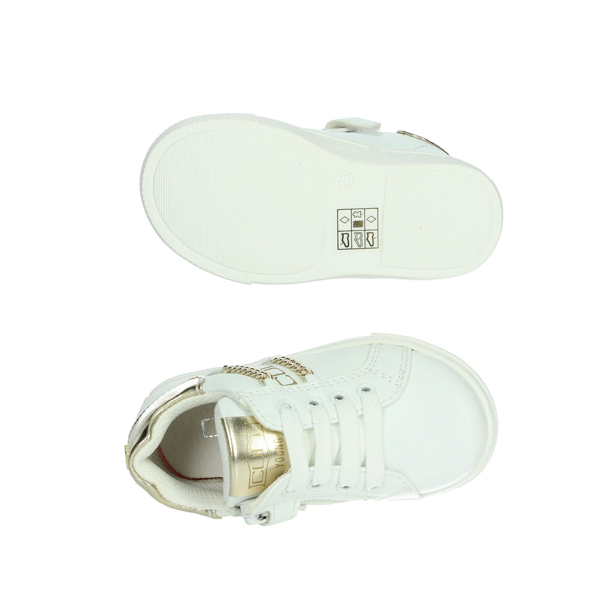 Cult Bambine e ragazze Sneakers bassa T-291 Bianco/Oro
