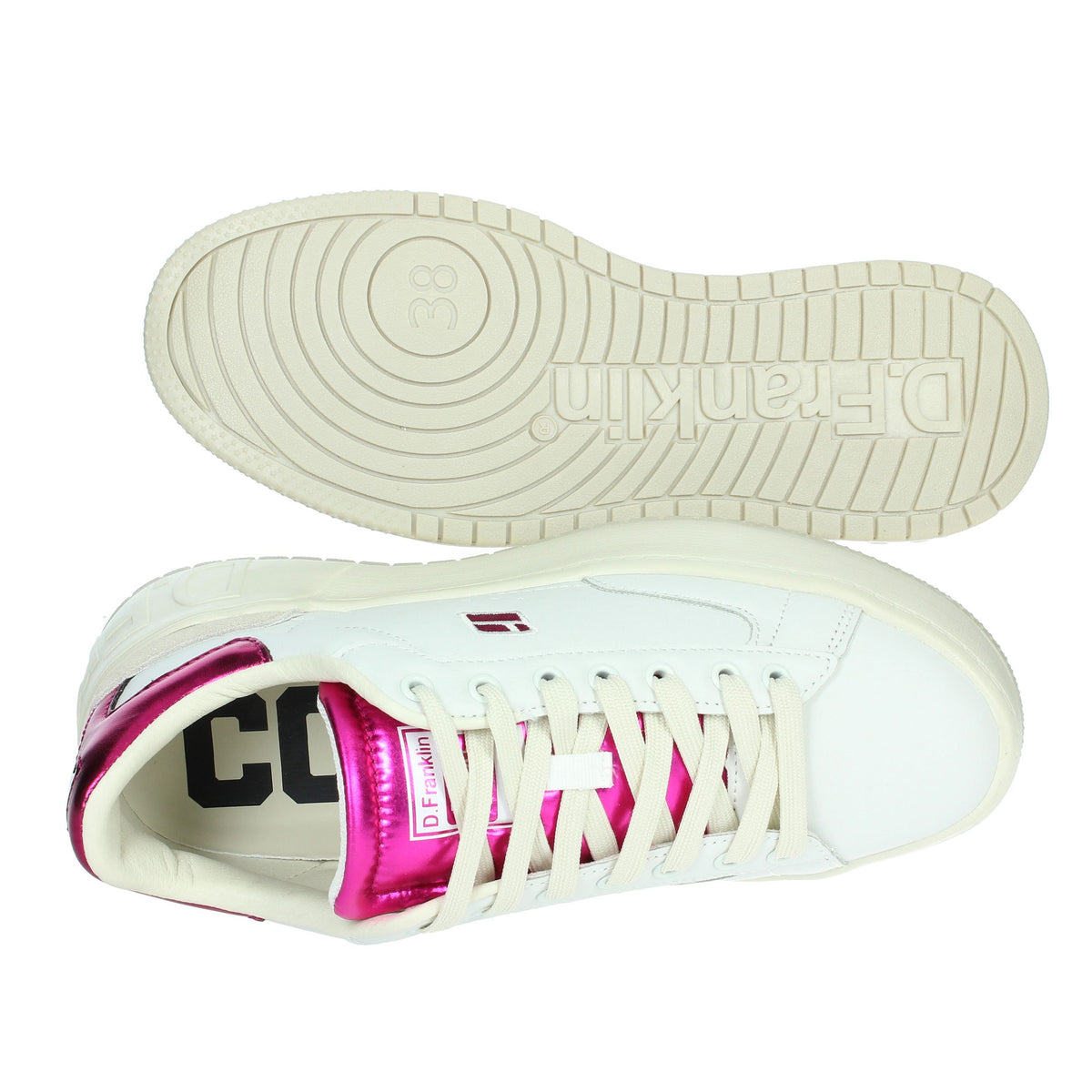 D.FRANKLIN Donna Sneakers bassa DFSH321094 Bianco/Fucsia