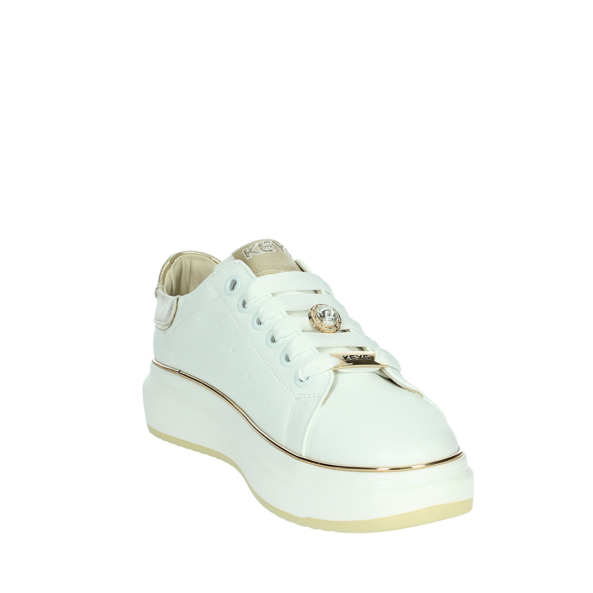 KEYS Donna Sneakers bassa K-10503 Bianco/Oro