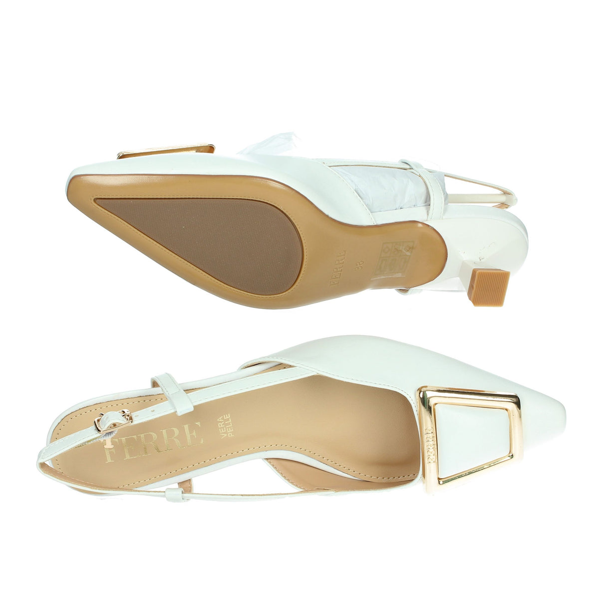 FERRE' Donna Slingback F-212 Bianco