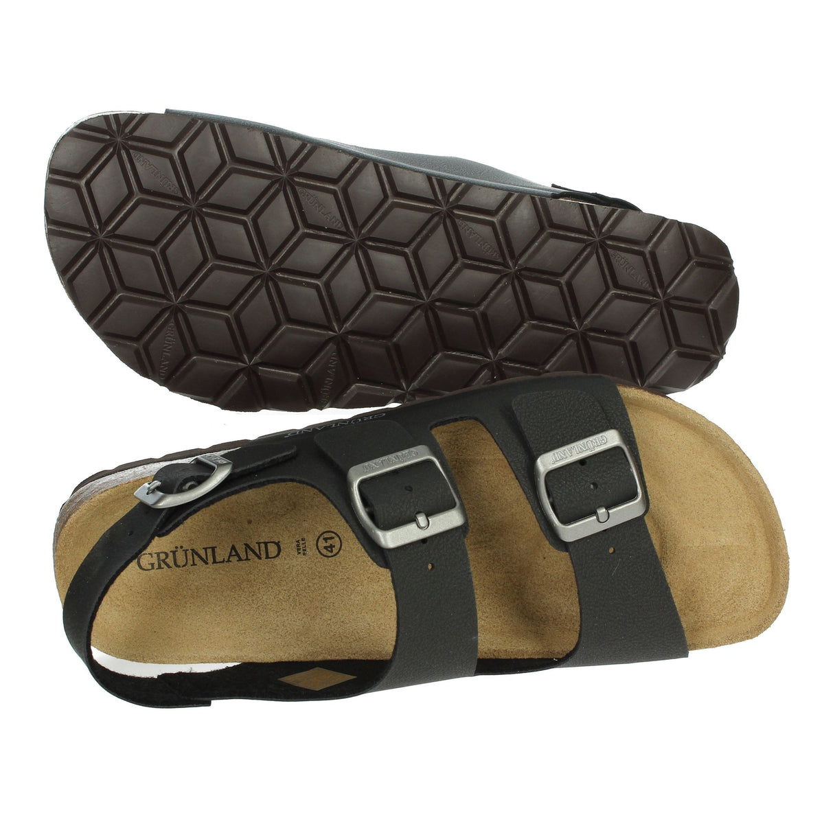 GRUNLAND Uomo Sandali bassi SB3645-40 Nero