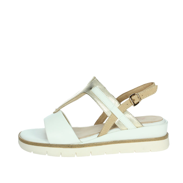 Marco Tozzi Donna Sandali con zeppa 2-28711-44 Bianco/Oro