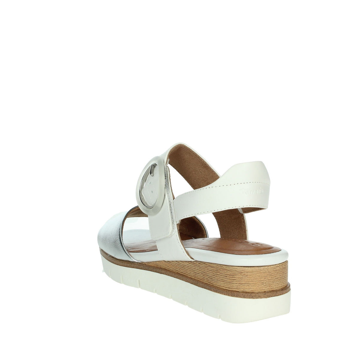 Tamaris Donna Sandali con zeppa 1-28206-42 Bianco/Argento