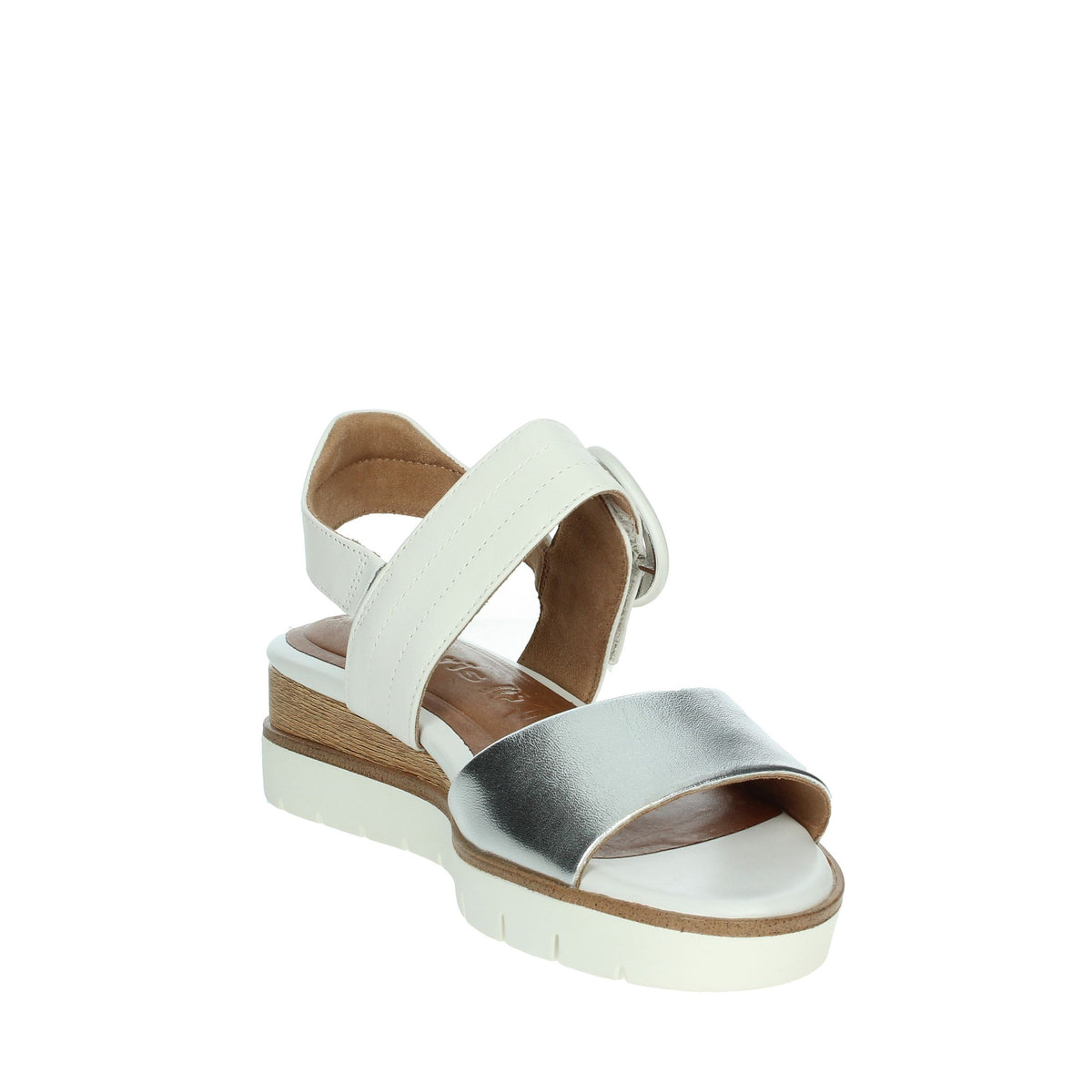 Tamaris Donna Sandali con zeppa 1-28206-42 Bianco/Argento
