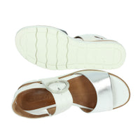 Tamaris Donna Sandali con zeppa 1-28206-42 Bianco/Argento