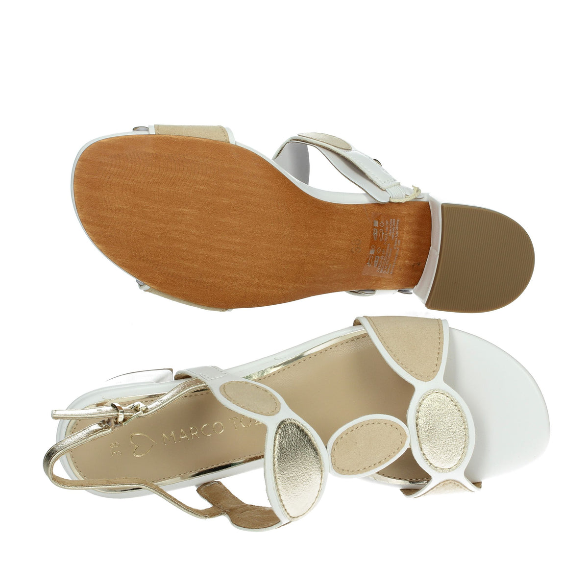 Marco Tozzi Donna Sandali con tacco 2-28231-44 Bianco/Oro