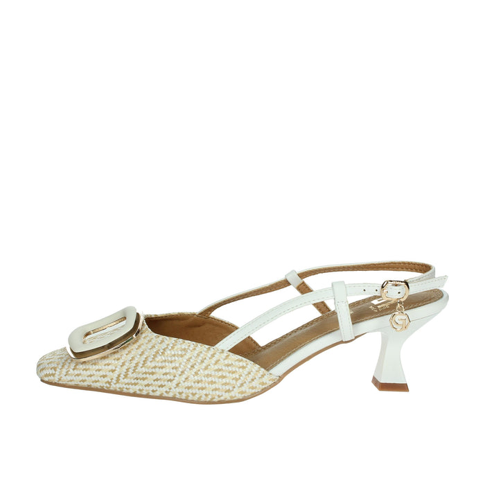 GOLD & GOLD Donna Slingback GP827 Bianco/Beige